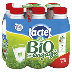 Lactel Bio et Engagé Entier Bouteille 6X1L 