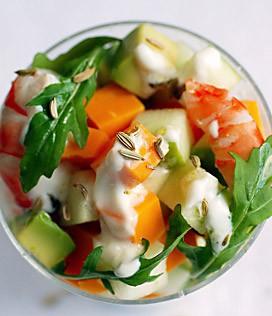 Recette de Salade de crevettes à la Mimolette