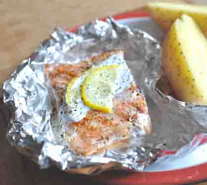 Recette de Papillotes de saumon au barbecue