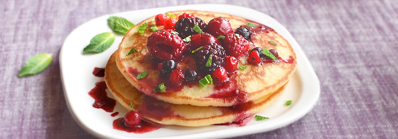 Recette de Pancakes à la compotée de fruits rouges