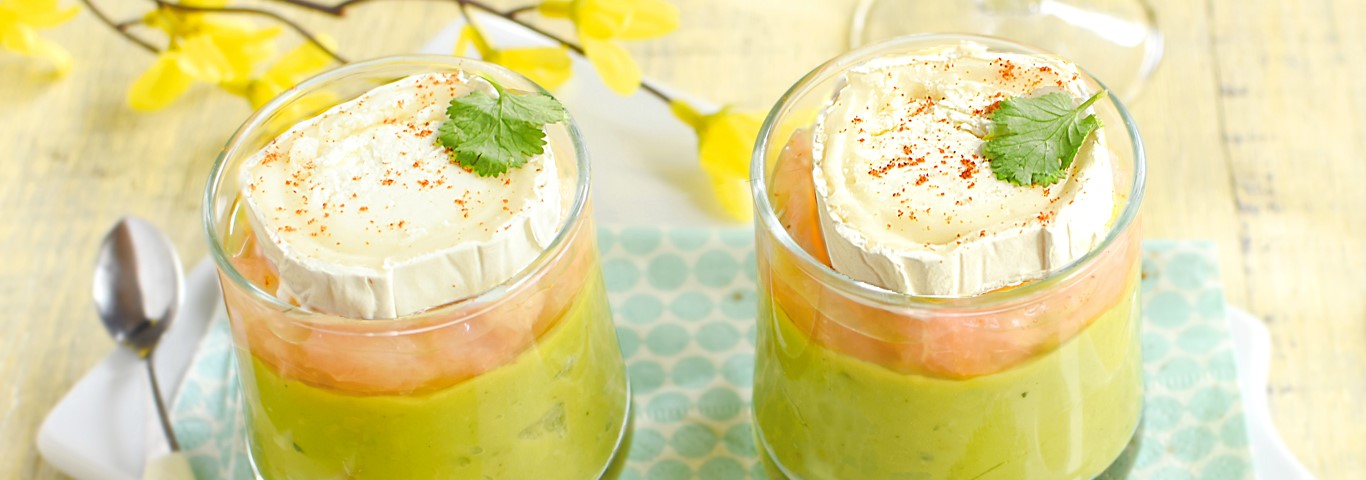 Recette de Verrines avocat pamplemousse au chèvre