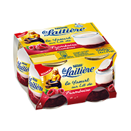 Yaourts Pot de Verre sur lit de Framboises