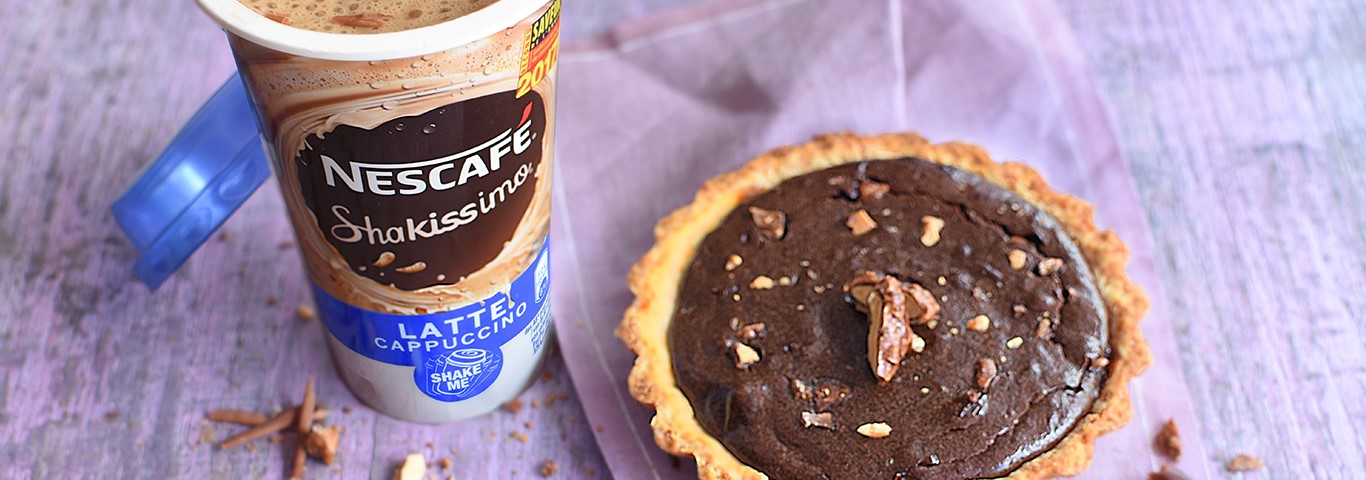 Recette de Nescafé Shakissimo Cappucino et mini tartes chocolat pralines