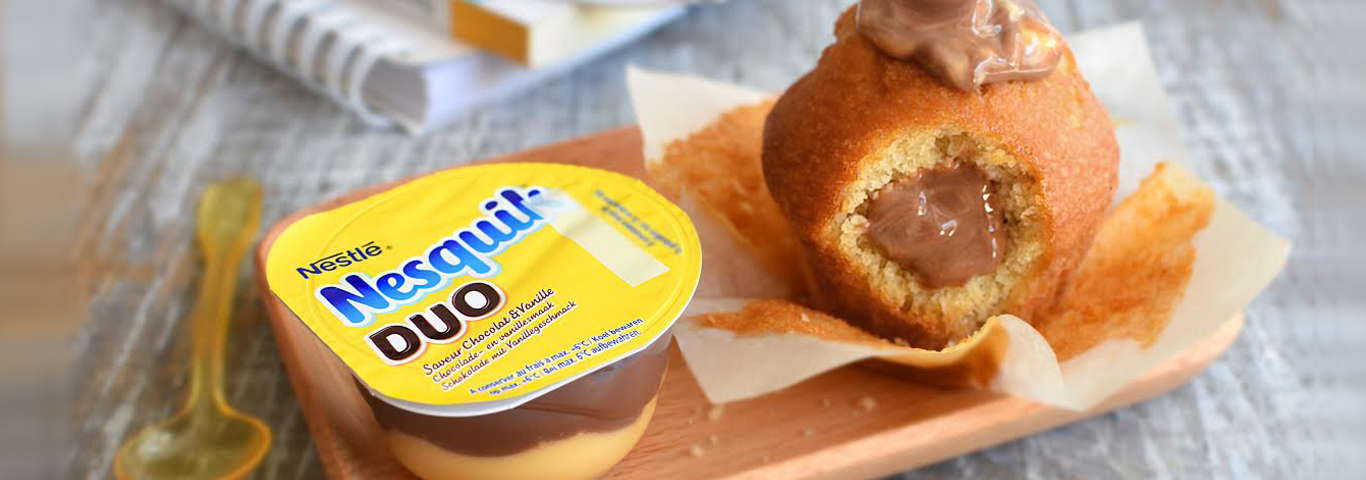 Recette de Muffin coeur coulant Nesquik Duo