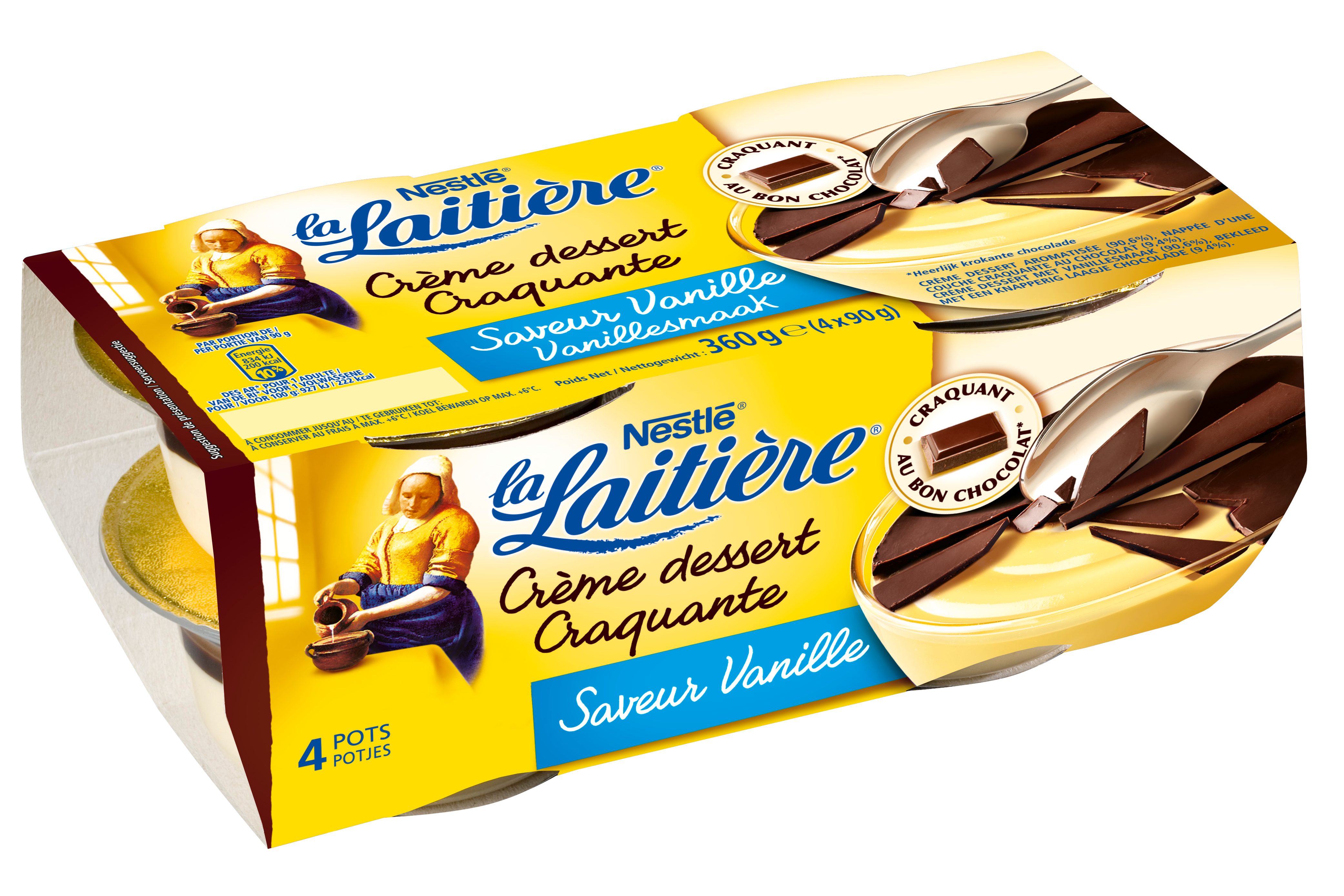 Crème dessert craquante saveur vanille La Laitière