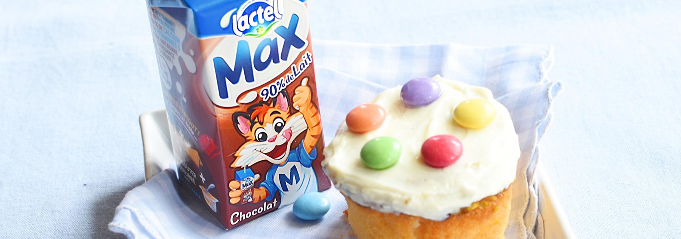 Recette de Cupcake Smarties et Lactel Max chocolat