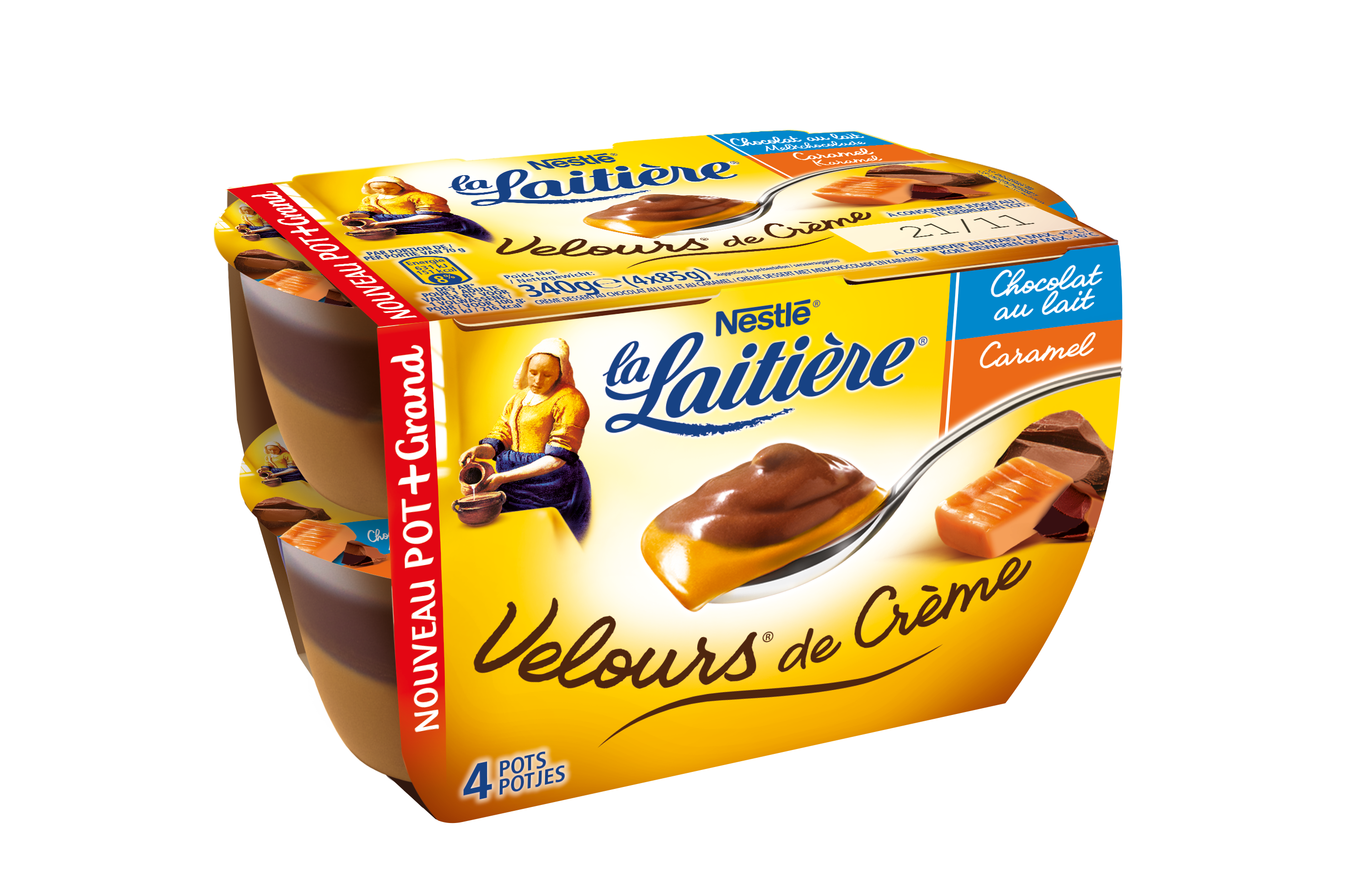 Velours® de Crème Chocolat au lait sur lit Caramel