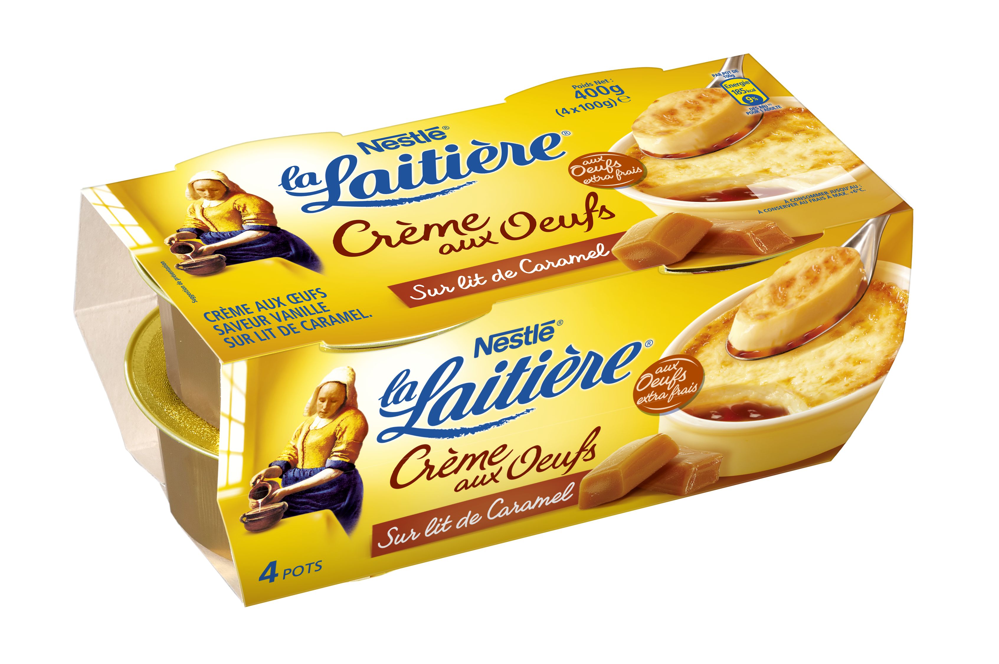 Crème aux oeufs Saveur Vanille sur Lit de Caramel