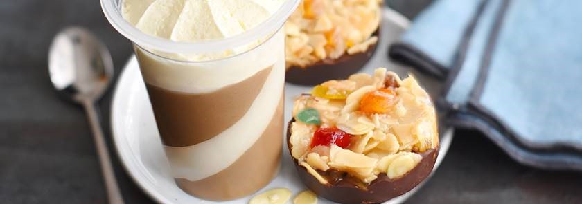 Recette de Le Viennois Mousse Café et ses florentins aux fruits confits