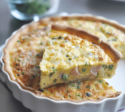 Recette de Quiche poulet & petits pois