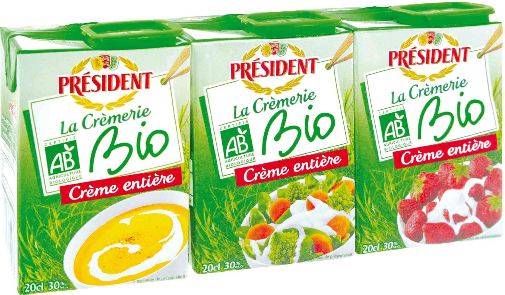 Crème fluide entière biologique Président