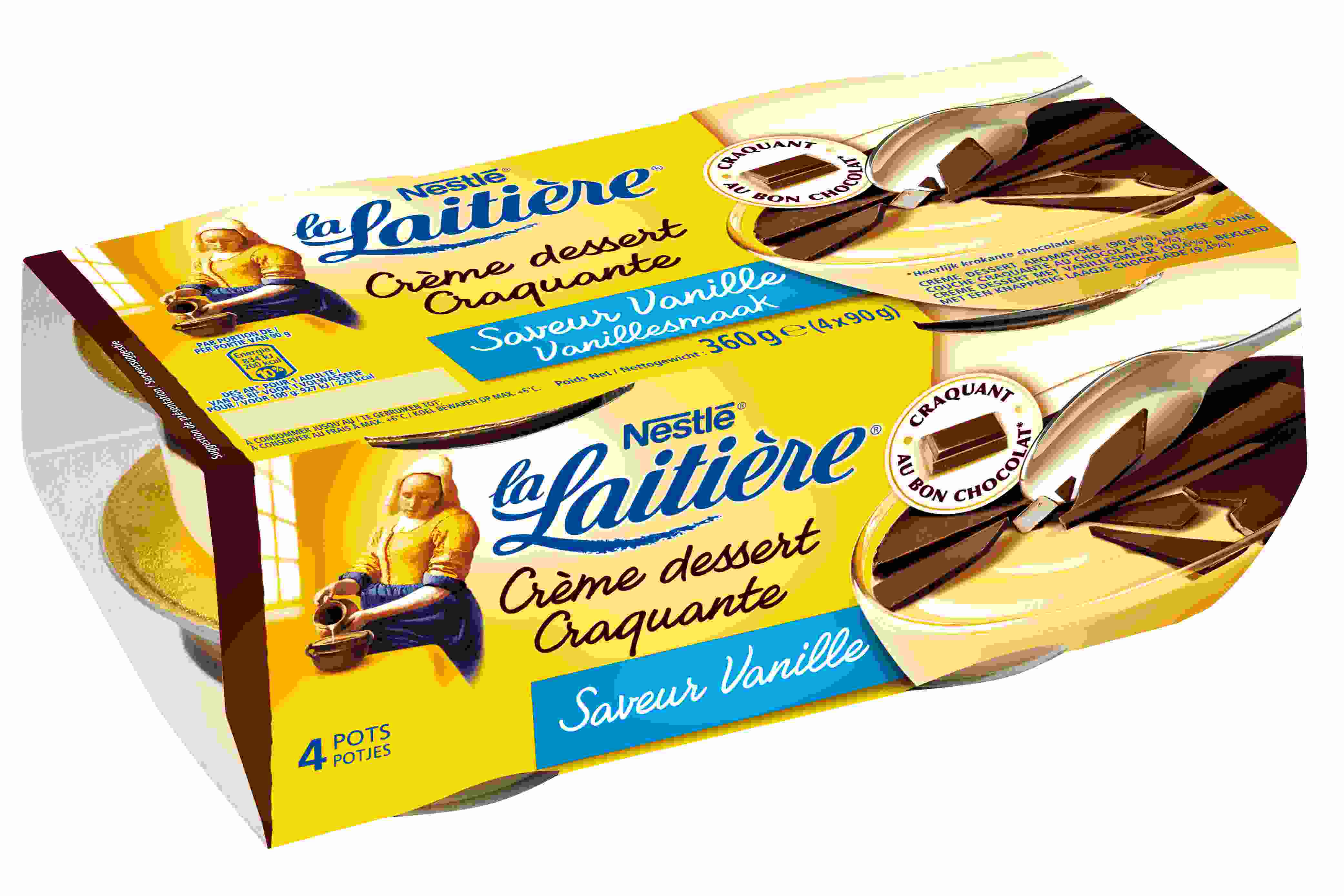 Crème dessert craquante saveur vanille La Laitière