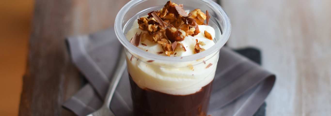 Recette de Le Viennois Chocolat et son topping granola aux pépites de chocolat