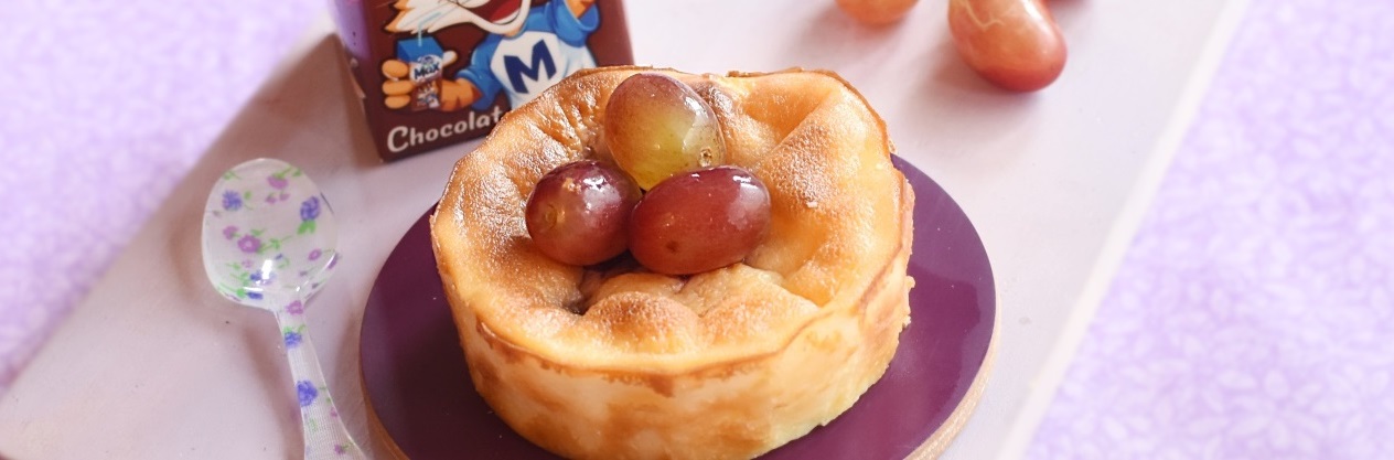 Recette de Lactel Max et son clafoutis aux raisins