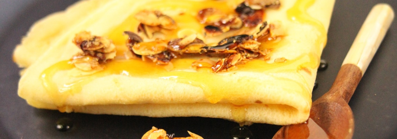 Recette de Crêpes miel amandes