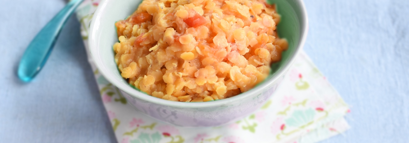 Recette de Purée de lentilles corail et tomates dès 6 mois