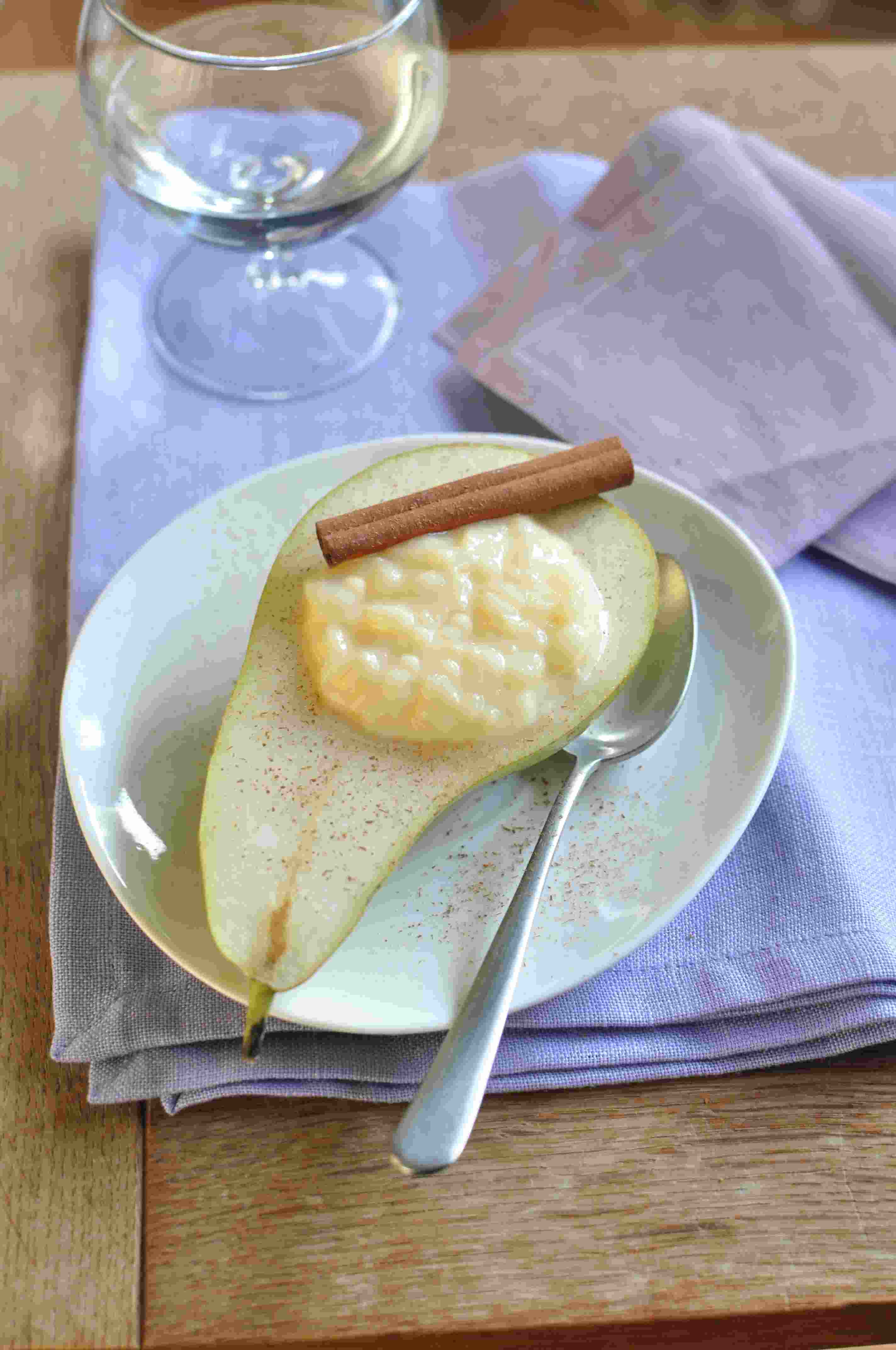 Recette de Poire au riz au lait cannelle