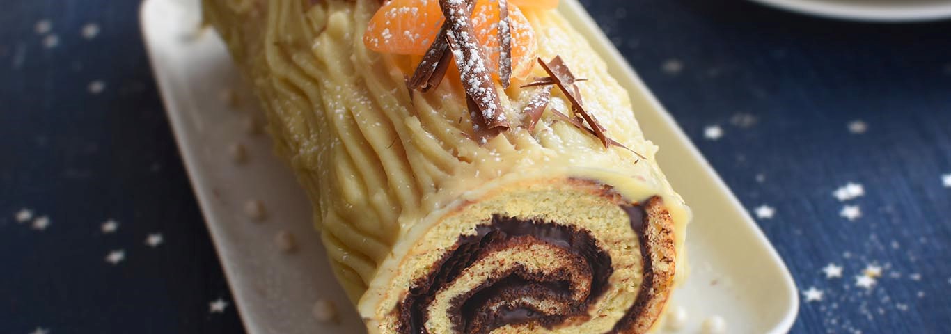 Bûche aux pommes poêlées - Recette de bûche de Noël - Do You Cake?