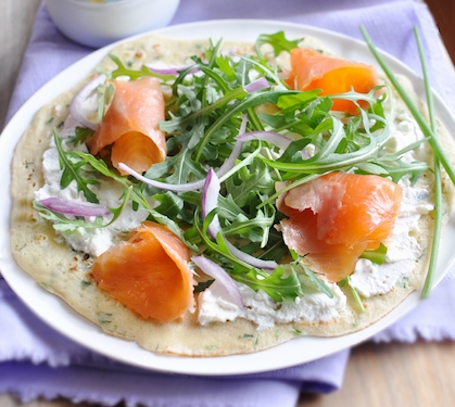 Recette de Crêpes au saumon et fines herbes