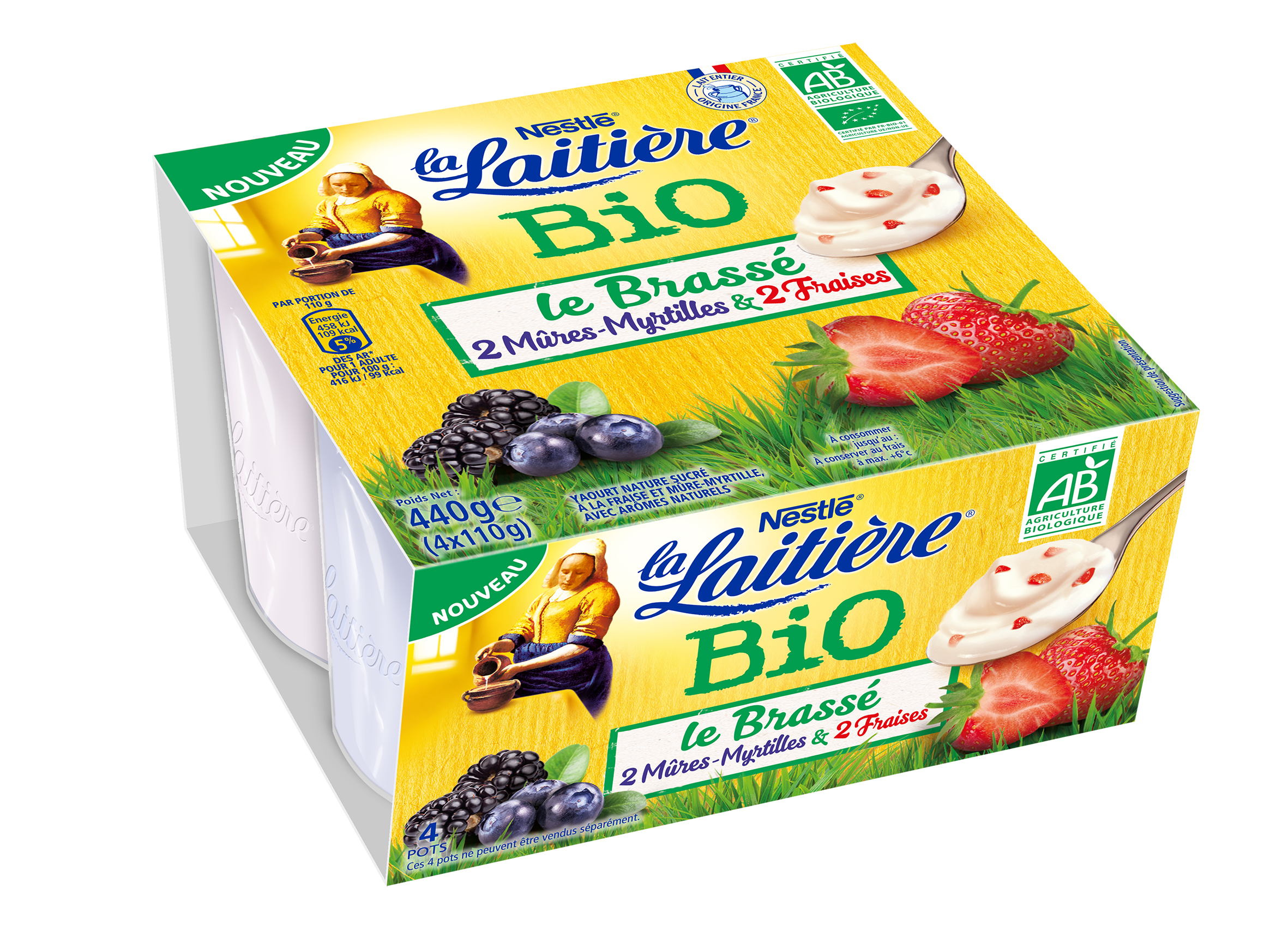 Yaourt brassé Bio Mûres-myrtilles et fraises