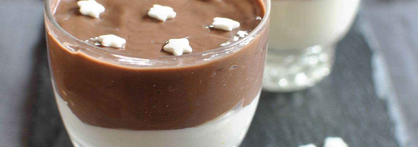 Recette de Panna cotta Lactel au chocolat-vanille