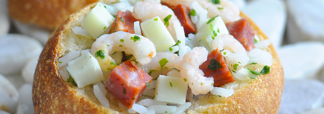 Recette de Salade Catalane dans une boule de pain