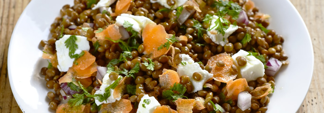 Recette de Salade de lentilles au Frais de brebis Lou Pérac