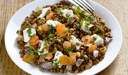 Recette de Salade de lentilles au Frais de brebis Lou Pérac