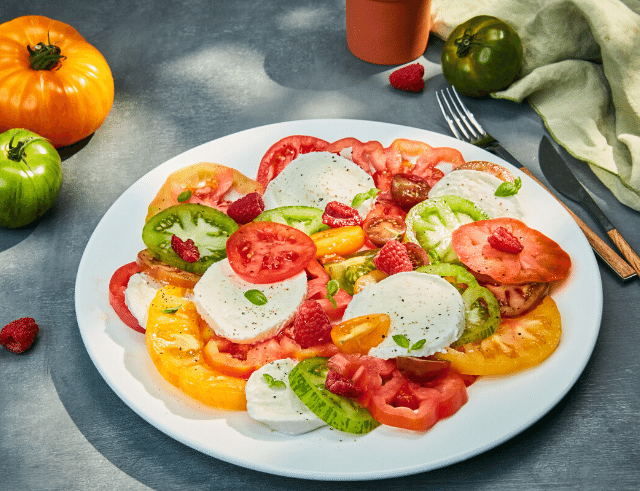 Recette de Caprese aux framboises