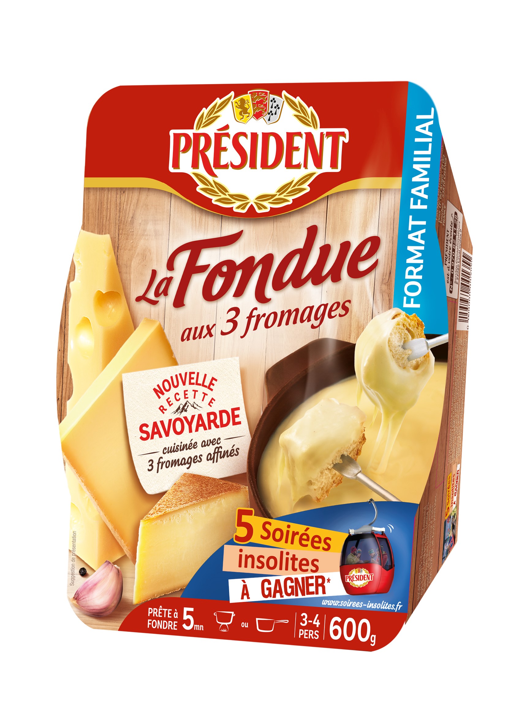 Fondue 3 fromages Président 600g