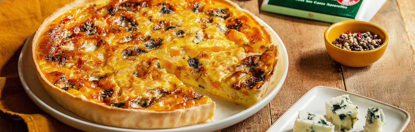 Recette de Quiche au potiron et au roquefort