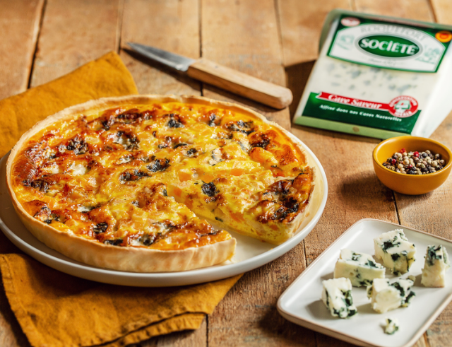 Recette de Quiche au potiron et au roquefort