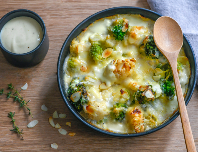 Recette de Gratin de choux, amandes et comté Président 