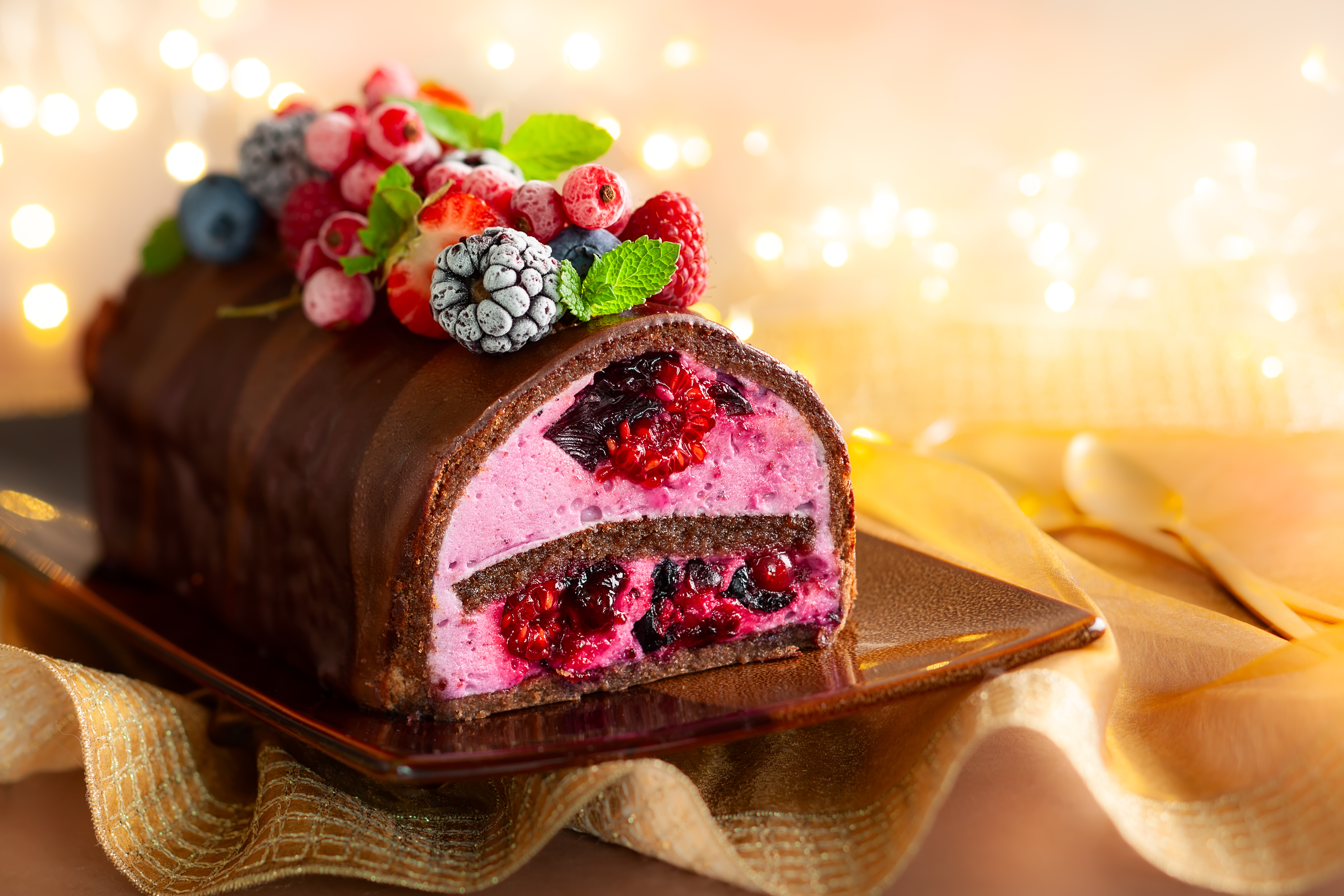 Recette de Bûche aux fruits rouges Galbani 