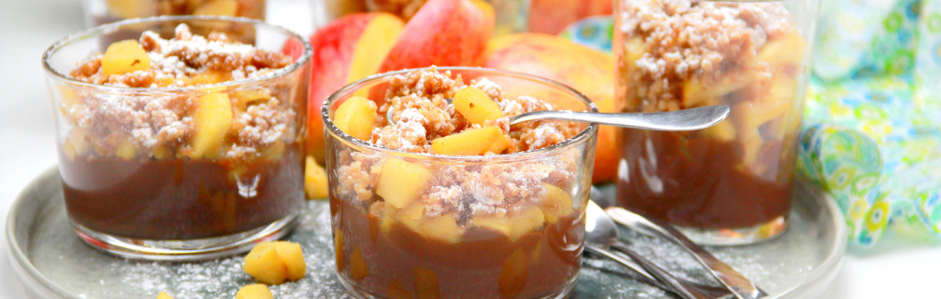 Recette de Crumble aux pommes chocolat