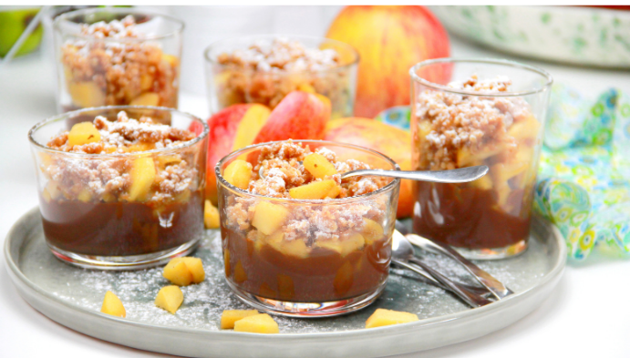 Recette de Crumble aux pommes chocolat