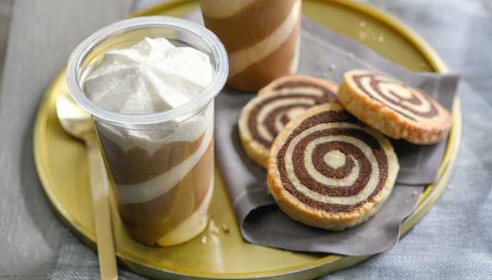 Recette de Le Viennois Mousse Café et ses biscuits Tourbillon