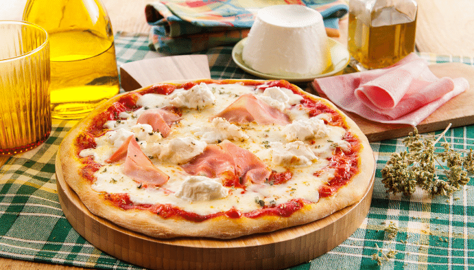 Recette de Pizza à La Mozzarella, Ricotta Galbani et Jambon