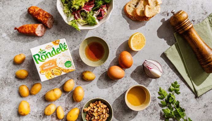 Recette de Salade de pommes de terre au Rondelé noix de Dordogne