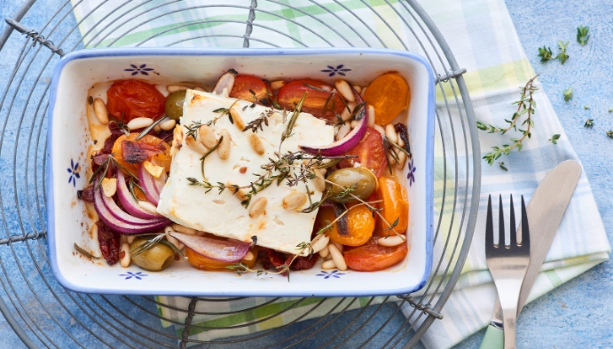 Recette de Fromage de brebis rôti aux légumes