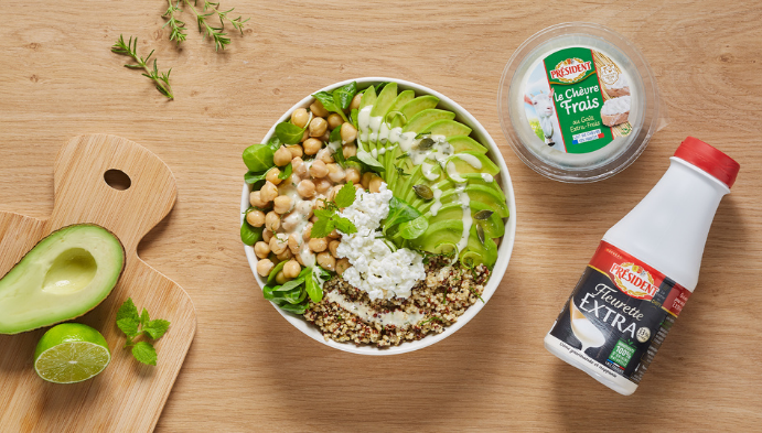 Recette de Quinoa Green Bowl au Chèvre Frais