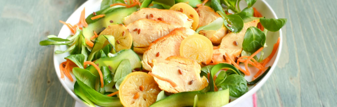 Recette de Salade de poulet au miel et au citron