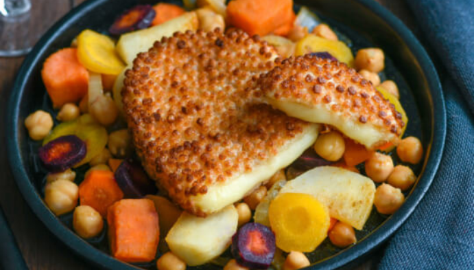 Recette de Légumes mijotés & Pavés fondants à l’Emmental Président