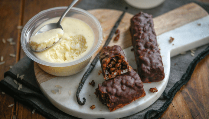 Recette de Barres de riz soufflé au chocolat et Mousse de Riz au Lait Vanille