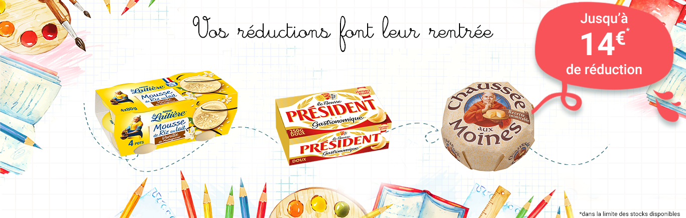 Vos réductions font leur rentrée 
