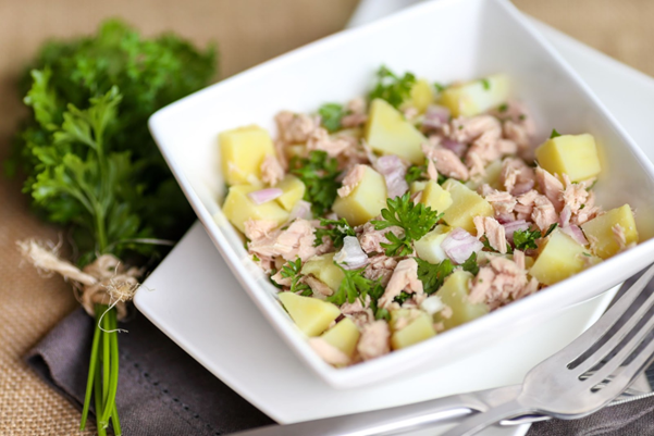 Recette de Recette de salade de pommes de terre au thon