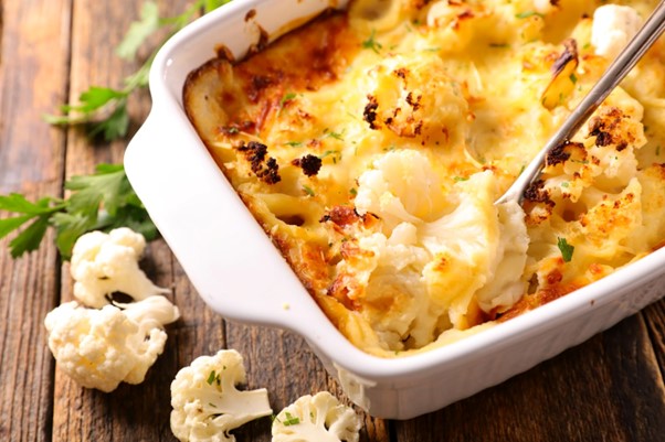 Recette de Gratin chou-fleur, pommes de terre et béchamel Lactel 