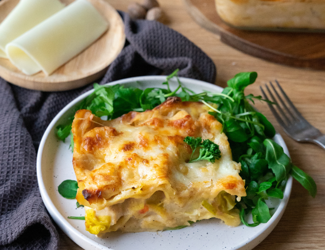 Recette de Lasagnes de poulet, poireaux et tomme de brebis Lou Pérac