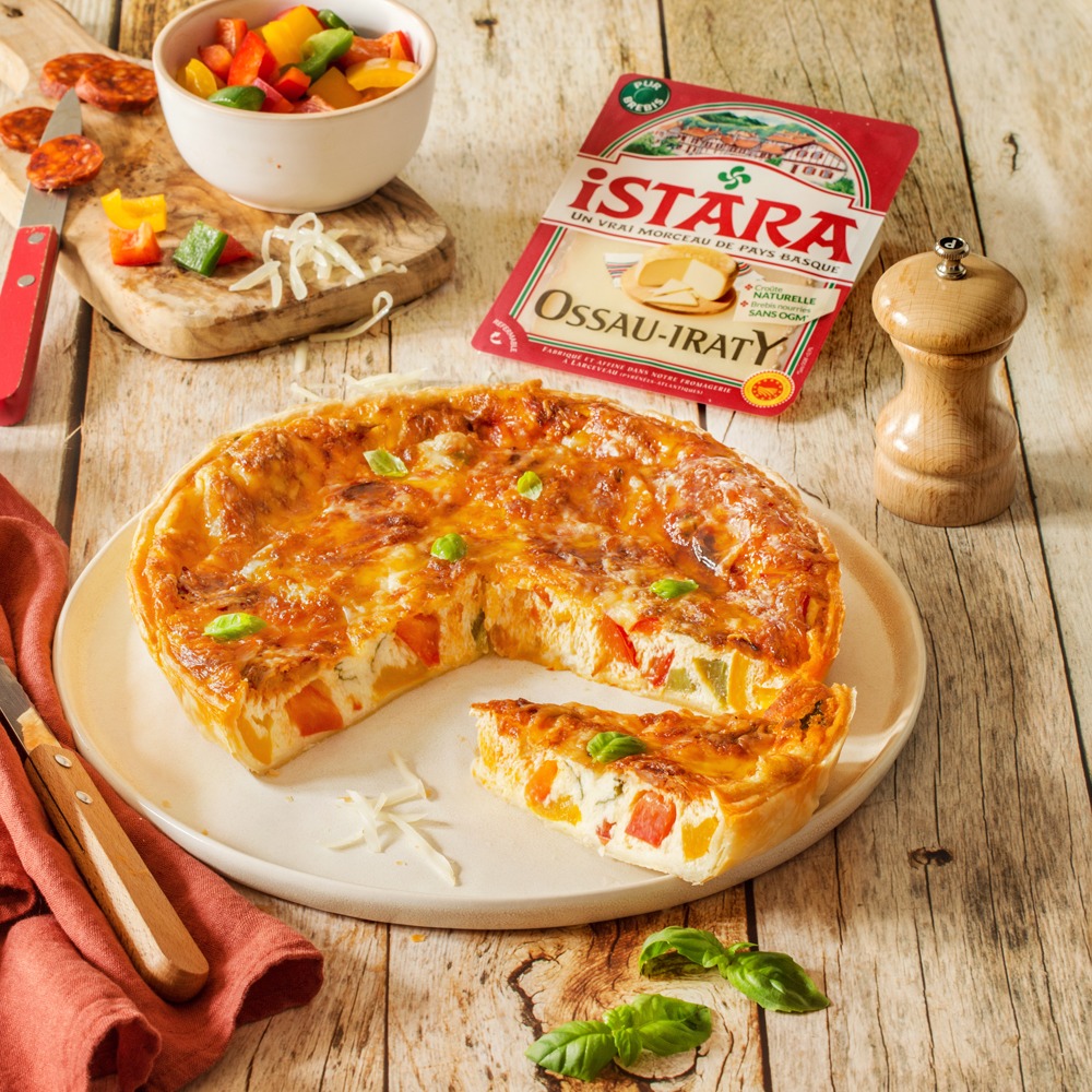 Recette de Quiche aux poivrons et Ossau Iraty Istara