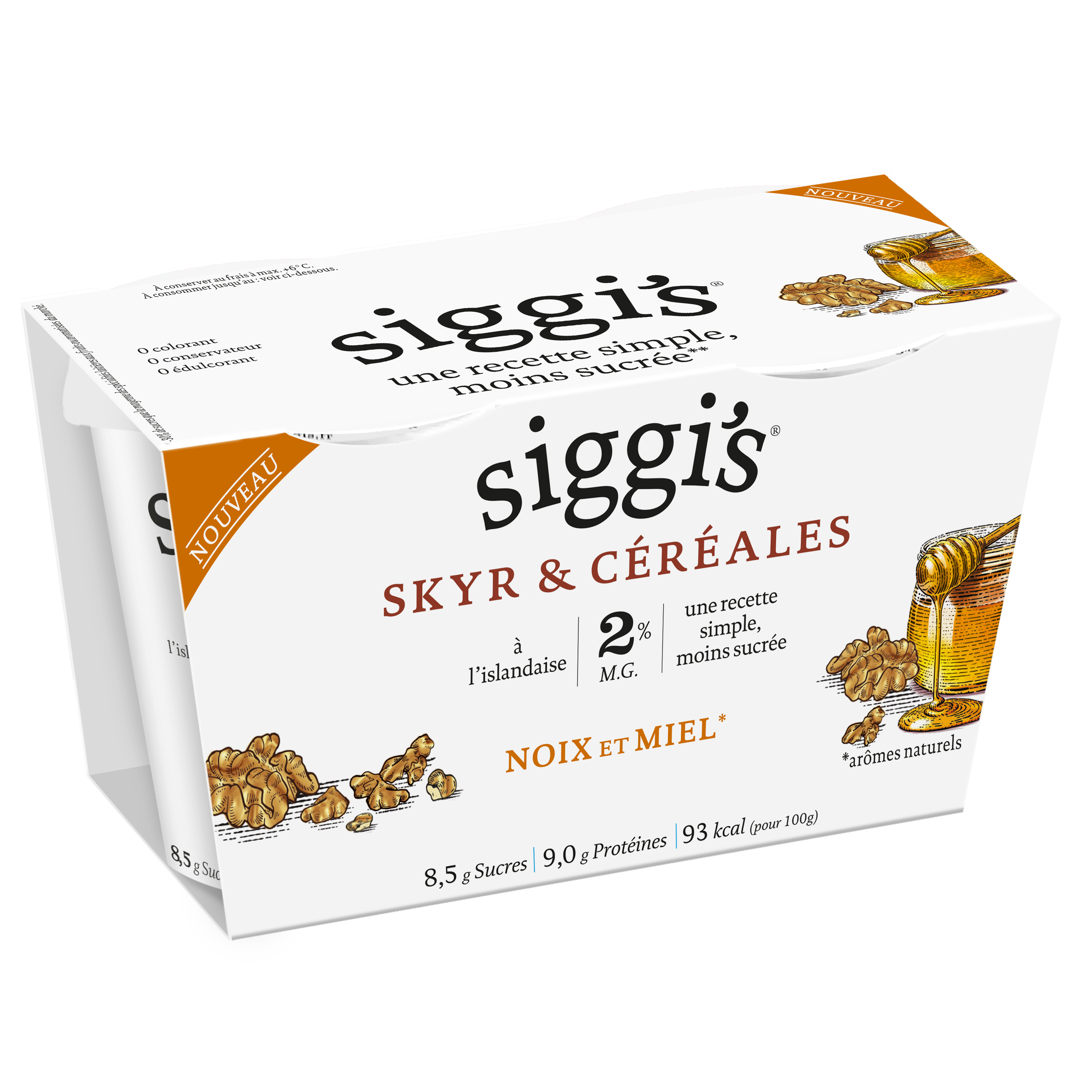 siggi's skyr noix & miel 2x140g